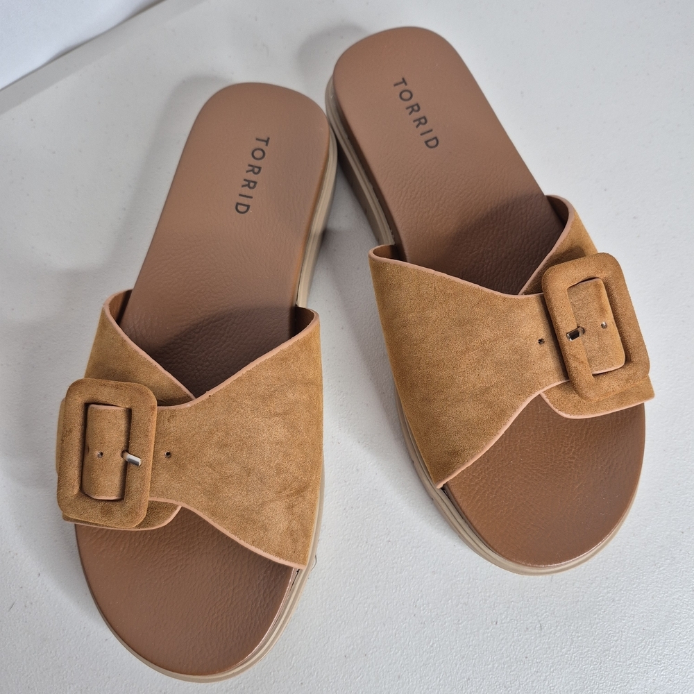 Torrid Buckle Slide Sandals - Size 8WW